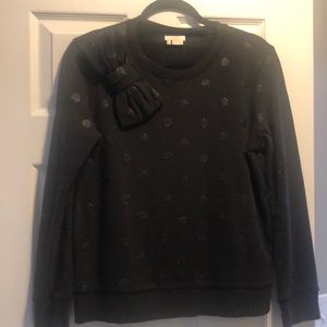 Kate Spade - Black Glitter Bow Sweatshirt